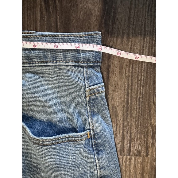 Universal Thread Women's Denim Midi‎ Skirt 6 Blue High Rise Front Slit Raw Hem - Picture 3 of 6